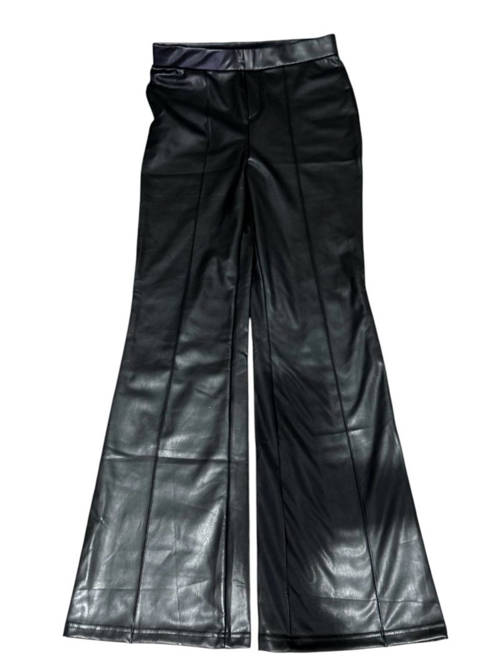 shosho Black Faux Leather Straight Leg Pants